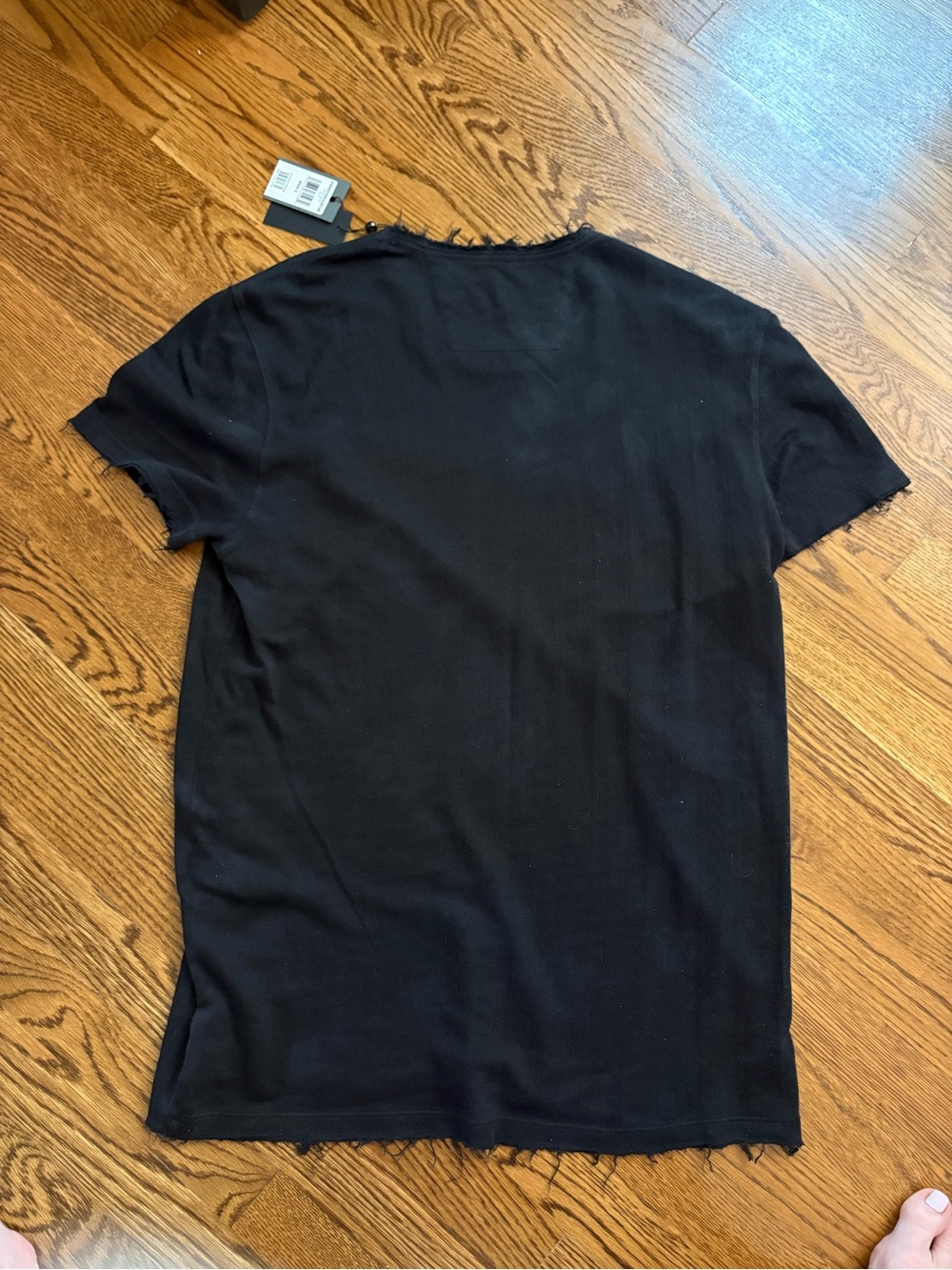 John Varvatos Black Distressed Short-Sleeve Crew Tee - Picture 5 of 5